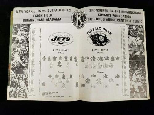 1970 ניו יורק ג'טס נגד באפלו שטרות תוכנית כדורגל AFL לפני העונה @ Alabama VG - תוכניות NFL