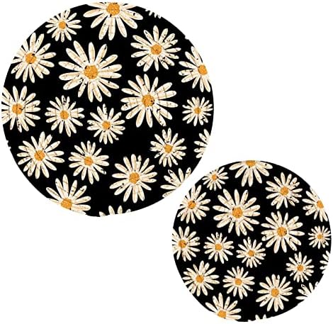 פרחי וינטג 'טריבטי קמומיל למנות חמות מחזיקי סיר סט של 2 חתיכות רפידות חמות לשלושות עמידות בחום למטבח לסירים