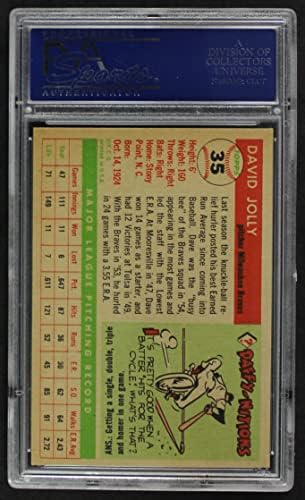 1955 Topps 35 דייב ג'ולי מילווקי בראבס PSA PSA 7.00 Braves