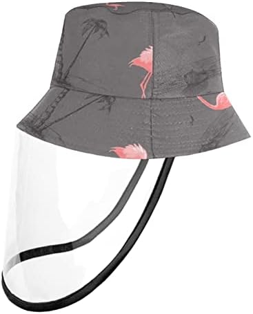 כובע מגן למבוגרים עם מגן פנים, כובע דייג כובע אנטי שמש, חוף קיץ טרופי פאלמוס קוקוס קוקוס