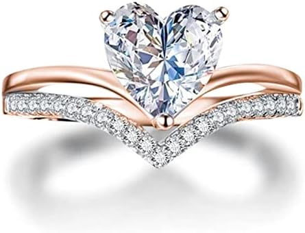 נשים להקת טבעת שלי יפה בת טבעת אהבה בצורת גדול ריינסטון טבעת יהלומי אהבת טבעת אלגנטי גיאומטריה