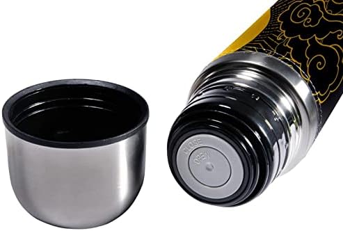 SDFSDFSD 17 גרם ואקום מבודד נירוסטה בקבוק מים ספורט קפה ספל ספל ספל עור מקורי עטוף BPA בחינם, שמש וירח אמנות