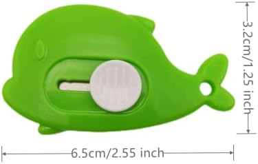 6 PCS מיני סכיני כלי עזר דולפין גזר חמוד קופץ חותך פותחן סכינים כיס עם חור שרשרת מפתח