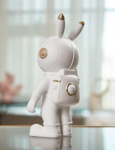 Seinhijo Astronaut פסל פסל פיסול פיסול פסל ארנב ארנב שולחן שולחן מרכז עיצוב בית מתנות פולירסין 10.2 אינץ '