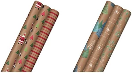 סימן היכר בר קיימא חג המולד מתנת שקיות לילדים למחזור קראפט עם סנטה, אורות ועץ