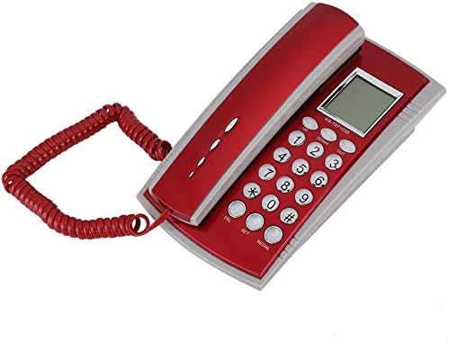 טלפון קווי, טלפון חוט עסקים קטנים עם תצוגת מזהה מתקשר, טלפון רטרו שולחני טלפון לבית, משרד, מלון