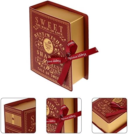 Nuobesty 30 PCS פסטיבל זיכרונות מקרים ספר אדום- חגיגת ממתקים עם ספרי צורת אחסון מכסה קטן מכסה תכשיטים