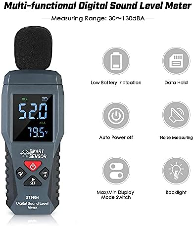 Jieseing Mini Digital Sound Moise Doise Meter LCD מדידת מדידת 30-130dB רעש מדידת מכשיר דציבלים בודק