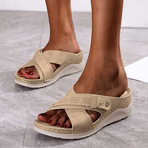 RBCULF נשים בקיץ נעלי בית מזדמן פלטפורמה רכה פלטפורמה לא החלקה חוף החלקה מזדמנת על סנדלים נעליים
