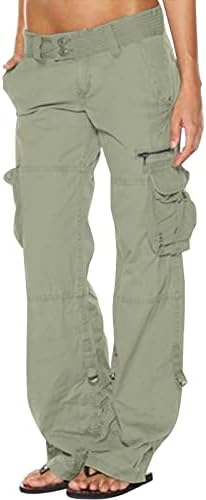 מכנסי מטען לנשים Ekiyvo מכנסי מטען מותניים גבוהים עבודות קיץ לבוש טיולים מזדמנים מכנסי רגל ישרים מכנסיים מרובי