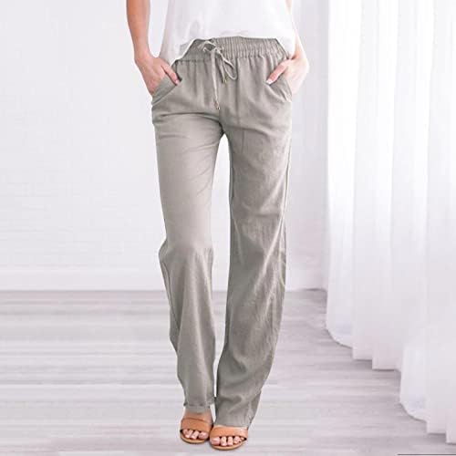 מכנסי רגל רחבים לנשים, רגל קז'ואלית רחבה ברגל המותניים המותניים המותניים קפריס מכנסיים RELEX