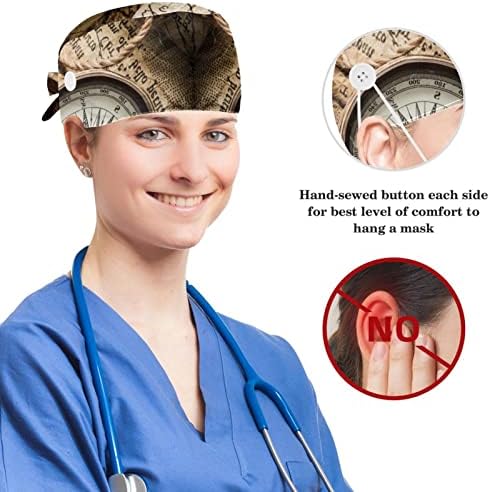 כובעים רפואיים מתכווננים כובע עבודה עם כפתורים ושיער קשת אש גלגל הילוכים ומקרח