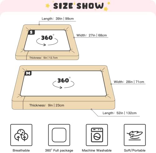סדין פלייארד בצבע מוצק של Moudou צהוב לבנות בנים, סדין פעוטות רך ומותאם לנשימה למזרן מיטת פליארד רגיל, 39