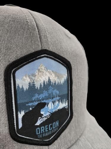 כובע משאית אורגון - כובע בייסבול רשת סנאפבק עם אורגון הוא תיקון ארוג של מדינת בונה