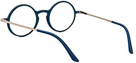 משקפי קריאה עגולים אנטי-כחולים אנטי-כחולים קוקובין דקים במיוחד, משקפיים נגד בוהק בכיס בלתי ניתן לשבירה