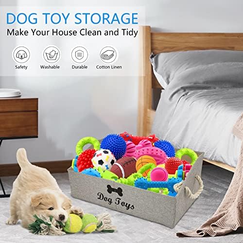 Morezi כלב גדול צעצוע סל כלבי גור סלי צעצוע רדוד - מושלם לפח מתקפל לסלון, חדר משחקים, ארון, ארגון ביתי