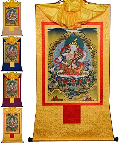Gandhanra Saraswati, Lakshmi, Parvati, Tibetan Thangka Art Art, Buddhist Thangka Brocade, Buddha