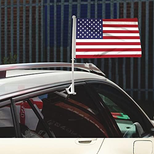 Bannerbuzz ארהב דגל דגל רכב אמריקאי דגל קליפ דגל 18 W x 12 H כולל קטבים לפטריוטיים, אירועי