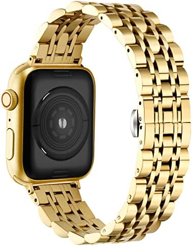 להקת שעונים חכמה של רמביגה תואמת להקת Apple Watch 42 ממ 44 ממ 45 ממ 38 ממ 40 ממ 41 ממ, פס שעון נירוסטה