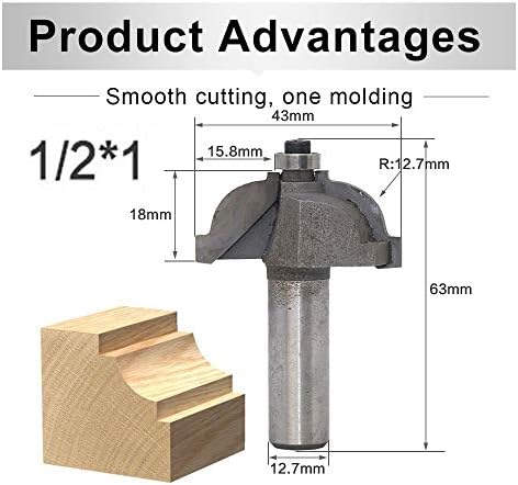 MMDSG Classic Cove Edge קצה יוצר סיביות נתב, חותך טחינה של Carbide Cobe 1/2 אינץ