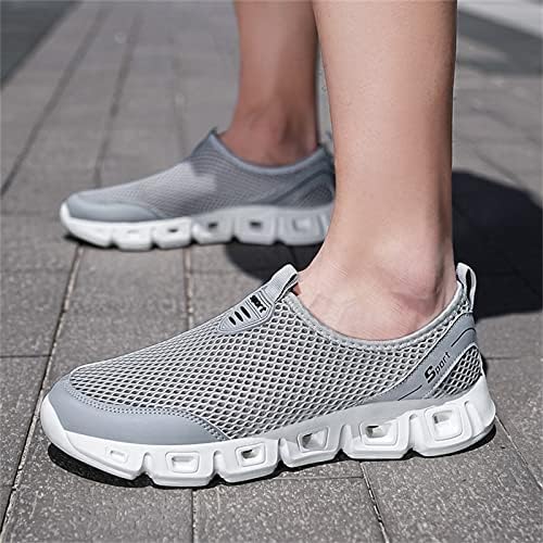 נעלי גברים קיץ בגודל גדול גודל קל משקל חלול רשת חיצונית ללא החלקה נעלי ריצה מזדמנים נעליים עובדות נעליים