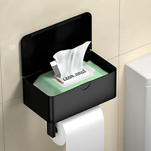 מחזיק נייר טואלט עם מדף ואחסון- מתקן מגבונים מתאים לכל חדר אמבט