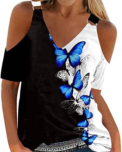צמרות קיץ נשים מודפסות פרחוניות שרוול קצר חולצת צוואר חולצת צוואר סקסית חולצות הוואי סקסיות לנשים