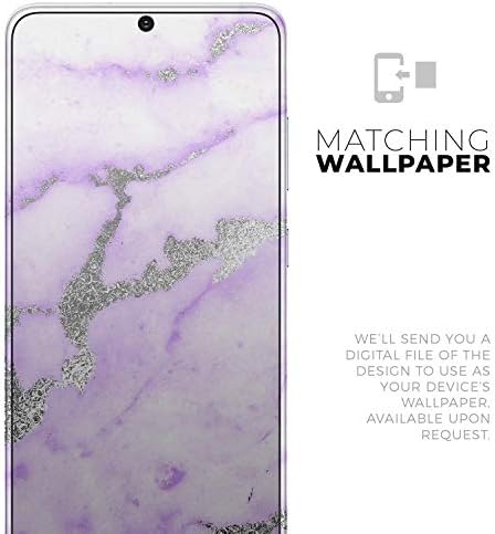 תכנן Skinz Purple Marble & Digital Silver Foil v3 מגן מדבקות ויניל עטיפת עור תואם ל- Samsung Galaxy