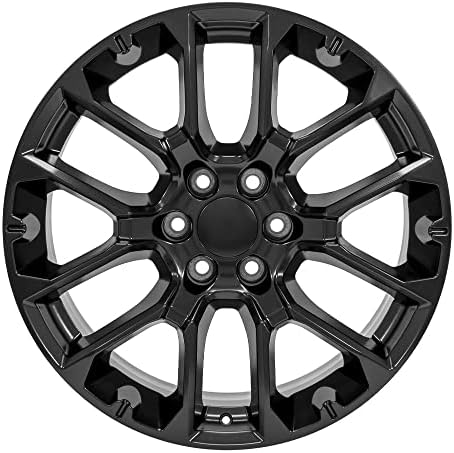 גלגלים OE LLC 22 אינץ 'חישוקים מתאימים לסילברדו סיירה טאהו פרברי יוקון אסקאלאדה CV67 22X9 גלגלים שחורים סאטן TPMs