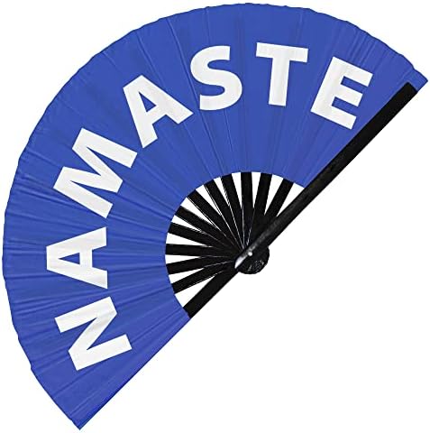 Namaste Hand Fan Fantable Bamboo מעגל יד מעגל יד מצחיק סלנג סלנג מילים ביטויים הצהרת מתנות פסטיבל אביזרים