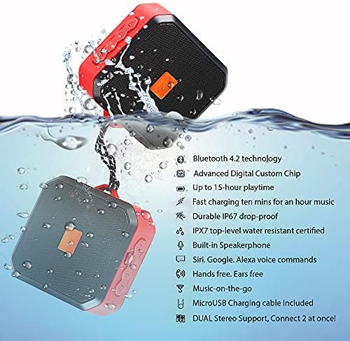 רמקול Tek Styz IPX7 תואם ל- Samsung SM-G930V שלך עם זמן משחק אטום למים 13 שעות, מקורה, נסיעות חיצוניות