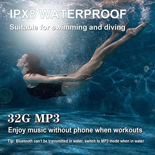 DMNZoey עצם אוזניות Bluetooth 5.3 אוזניות אוזניות פתוחות אלחוטיות 32G MP3 אוזניות ספורט IP68 אטומות למים לאימונים
