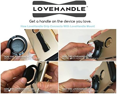 LoveHandle מחזיק טלפון סלולרי ואחיזה 360 הר ואחיזה - הרכבה לרכב לסמארטפונים וטאבלטים מיני עם טכנולוגיית