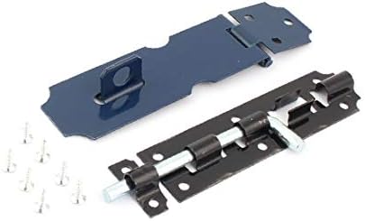 ארון שער מחסן X-Dree ארון Hasp Staple Staple Set Set Black (ארון שער המחסן Hasp Staple Bold Set