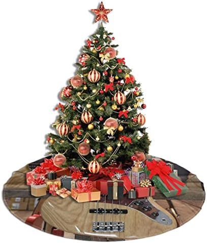 עץ חג המולד חצאית גיטרה כלי נגינה חצאית עץ קטיפה חג המולד 48 אינץ 'תחרה לקישוט חג המולד