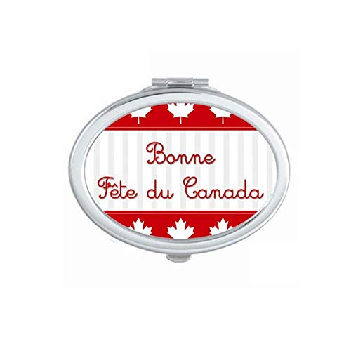 מייפל שמח קנדה יום אדום סיסמא מראה נייד לקפל יד איפור כפול צד משקפיים