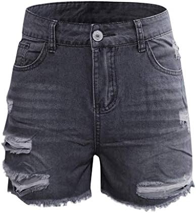 SCZWKHG נשים ג'ינס מכנסיים קצרים מזדמנים קיץ מותניים גבוהים קרועים מכנסיים קצרים ג'ין סקסית