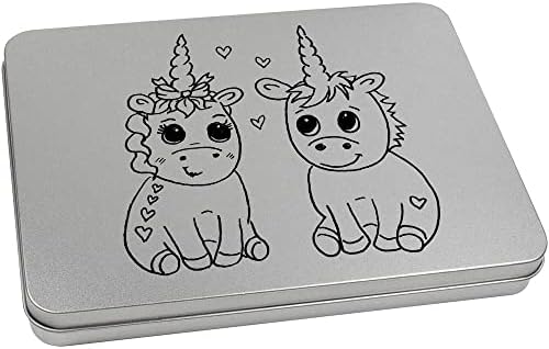 AZEEDA 80 ממ 'Love Unicorns' מתכת צירים פח/קופסת אחסון
