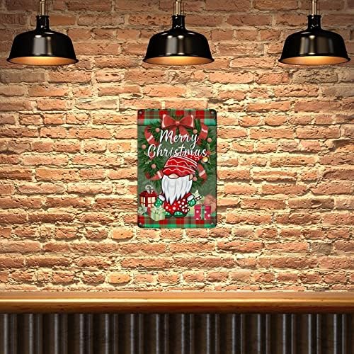 עיצוב קיר פח מתכת גמדי חג שמח זרים שלט מתכת תפאורה ביתית לדלת הכניסה למטבח חדר פטיו מוסך אמבטיה חדר שינה