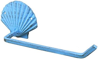 המפטון ימי כפרי בהיר כחול בצבע גלאס קליפה מחזיק נייר טואלט מחזיק 10 אינץ 'לקישוט אמבטיה בית
