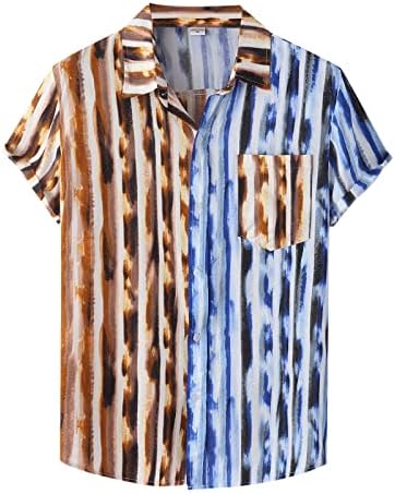 דזלור גברים מקרית הוואי חולצות קצר שרוול כפתור למטה קיץ טרופי חוף חולצה אופנה מודפס רטרו באולינג חולצות
