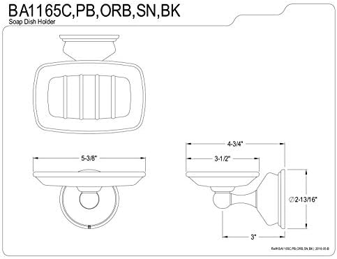 פליז קינגסטון BA1165C מחזיק צלחת סבון וינטג ', 5-1/4 , כרום מלוטש