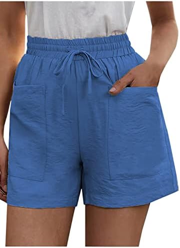 מכנסי פשתן מזדמנים של נשים במותניים גבוהות מכנסי פשתן קז'ן מכנסי קיץ מכנסי טרנינג משוררים מותניים