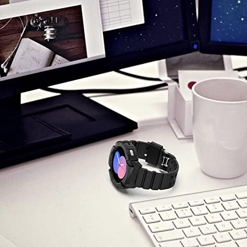 Lokeke for Samsung Galaxy Watch 5 כיסוי מארז מגן, מעטפת כיסוי מגן על מחשב עם רצועת שעון שורש כף היד