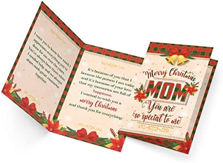 כרטיס חג המולד לאמא, ברכות ראשונות, מיוצר באמריקה, מלאי כרטיסים ידידותי לסביבה, עבה עם מעטפת פרימיום