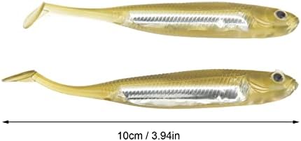 פיתיון דגים מדומה, עיניים תלת מימדיות קלות לנשיאת גוף רך פיתוי דגים מדומה 5 יחידות 3.94 אינץ 'לנסיעה