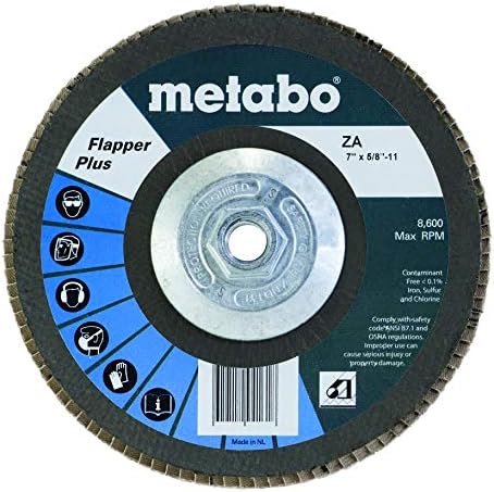 Metabo - יישום: פלדה/נירוסטה - 7 פלאפר פלוס 60 5/8 -11 T29 פיברגלס, דיסקי דש - Flapper Plus - Zirconia