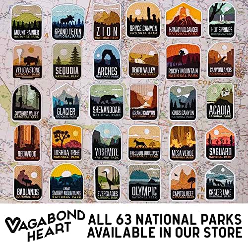 Vagabond Heart Lassen Park National Park Patch - ברזל על Travel Badge - Lassen Walcanic מזכרת