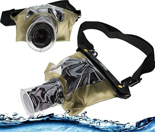 Navitech כחול DSLR SLR עמיד למים מארז דיור מתחת למים/כיסוי שקית שקית יבש תואמת ל- Canon EOS 77D