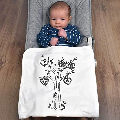 עץ לבבות שמיכת תינוק / צעיף כותנה